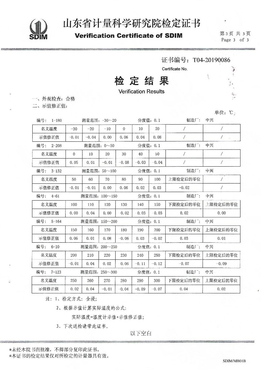 赤峰鑫椿檢測技術(shù)服務有限公司-標準水銀溫度計案例